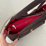 Borsa in vera pelle scamosciata con interno rosso brown