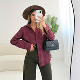 Camicia bacchettata basica bordeaux