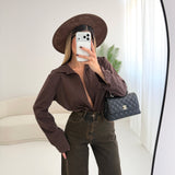 Camicia righe sottili brown