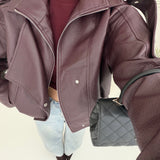 Chiodo oversize martellato burgundy