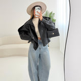Chiodo oversize martellato nero