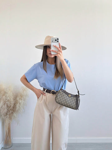 T-shirt basic celeste