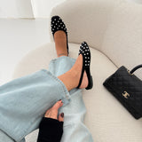 Slingback scamosciata con borchie black