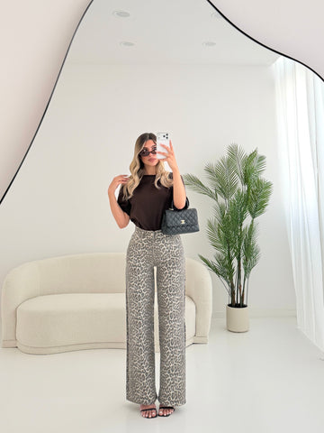 Jeans leopardato 8091