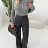 Pantalone classico con bottone grey