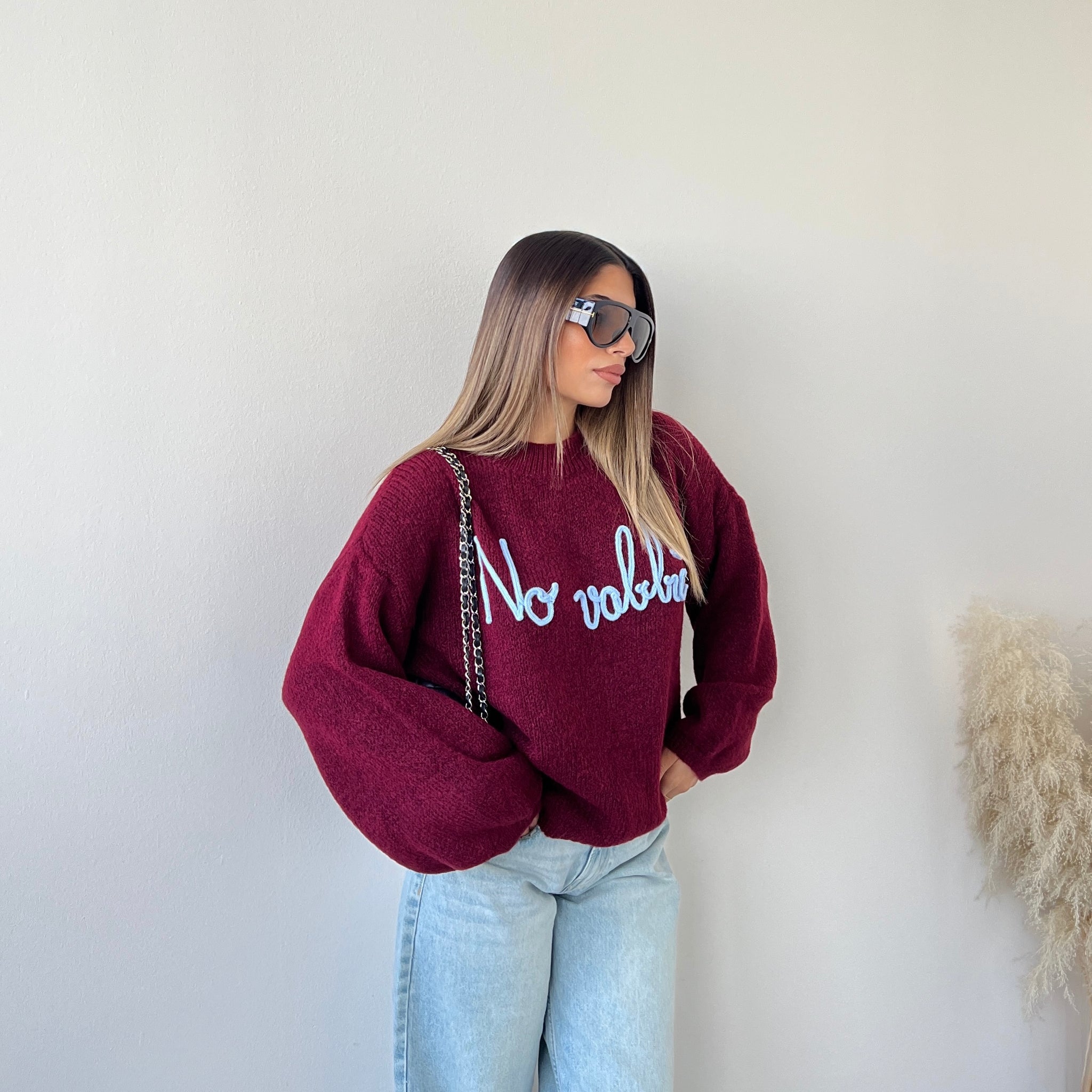 Pull No vabbè bordeaux