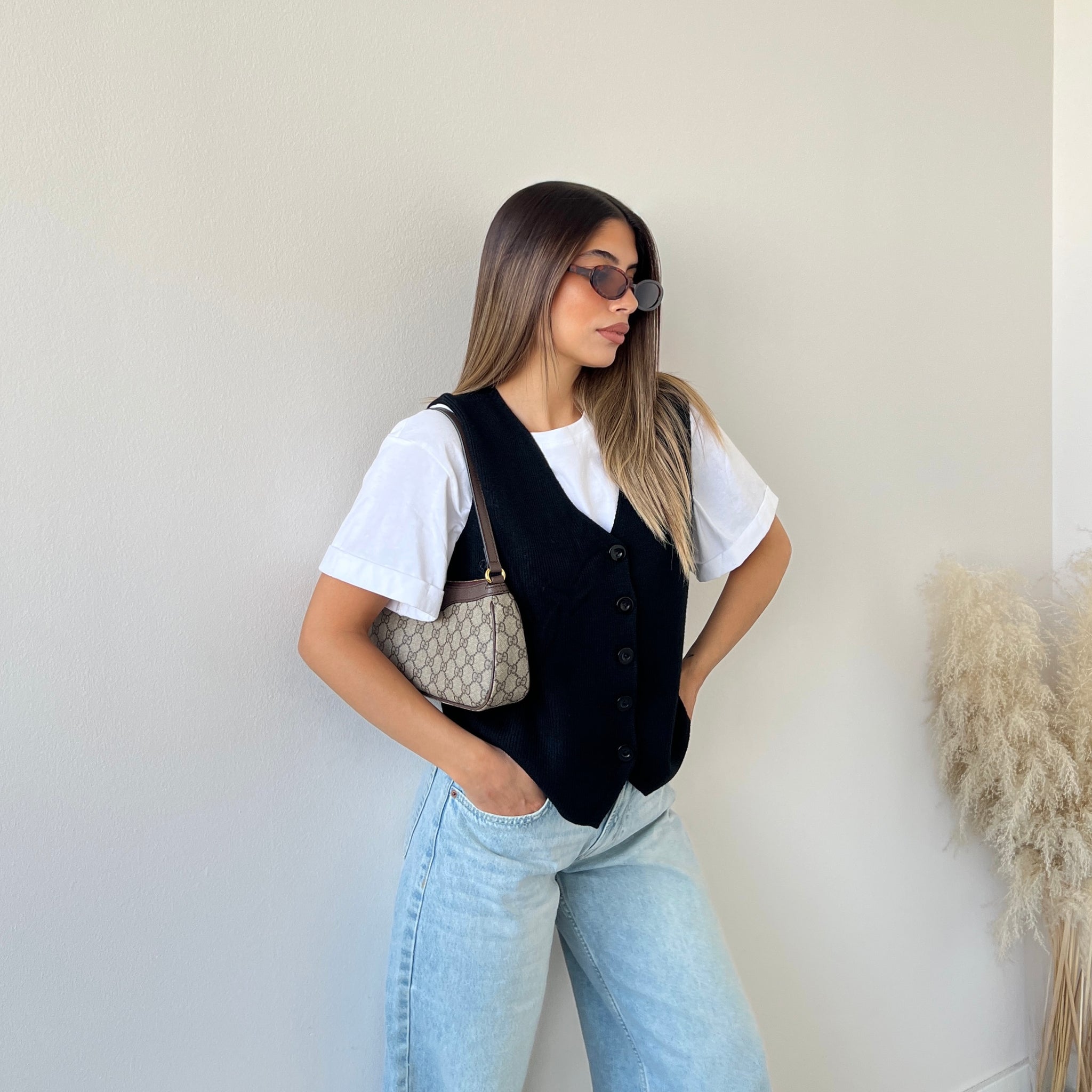 Gilet Alice in maglia con bottoni nero