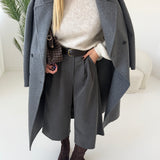 Pantalone coulotte con pinces e cintura grey
