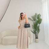 Abito Bella in cotone beige
