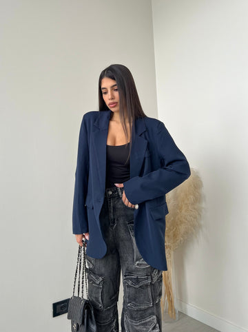 Giacca oversize blu navy