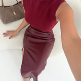 Sottogiacca in maglia bordeaux