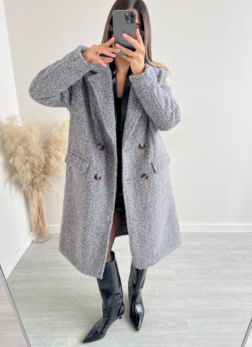 Cappotto oversize doppiopetto grey