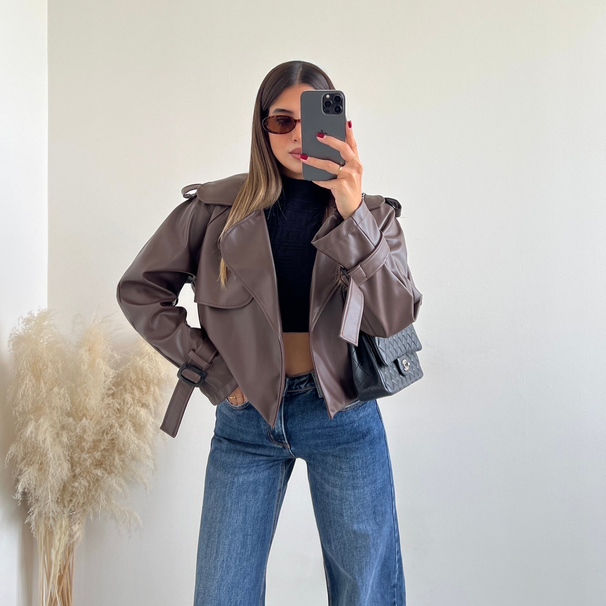 Chiodo basic oversize testa di moro