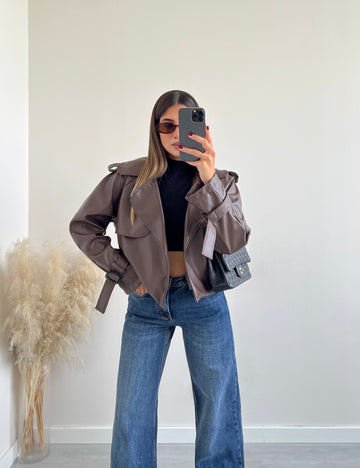 Chiodo basic oversize testa di moro