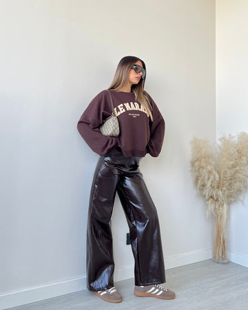 Pantalone in vinile testa di moro