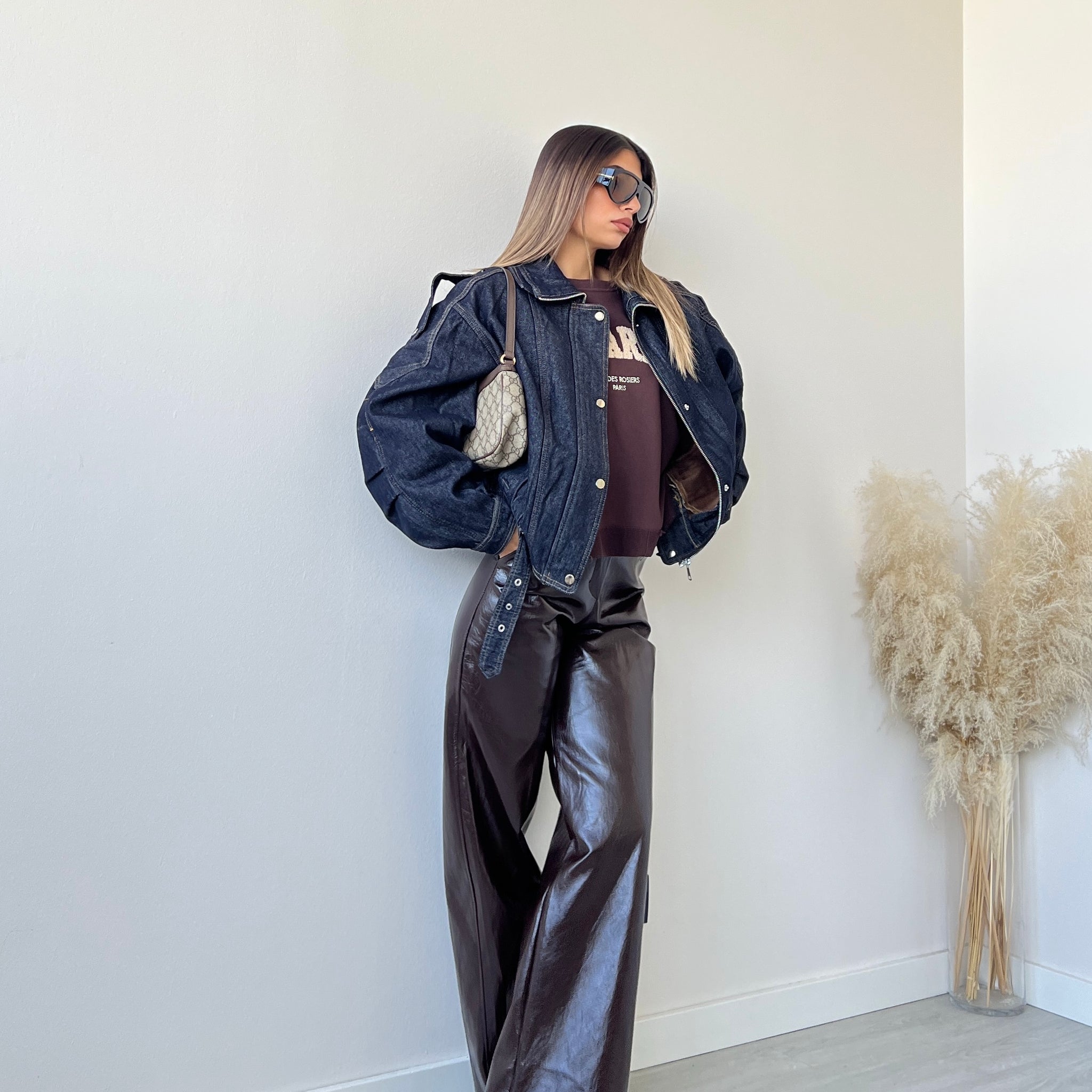 Chiodo oversize in jeans DA1041