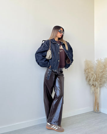 Chiodo oversize in jeans DA1041