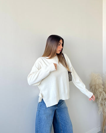 Maglione Denise con fiocchetti crema