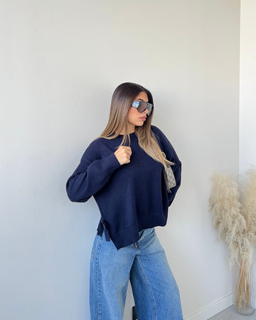Maglione Denise con fiocchetti blu
