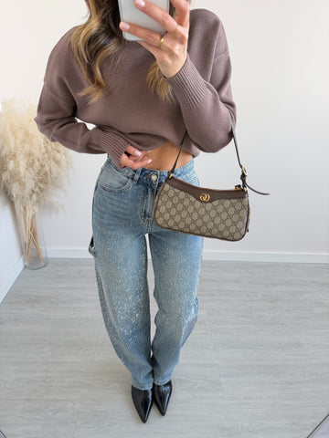 Jeans baggy con brillanti 5408