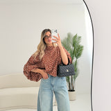 Blusa Butterfly a pois ruggine