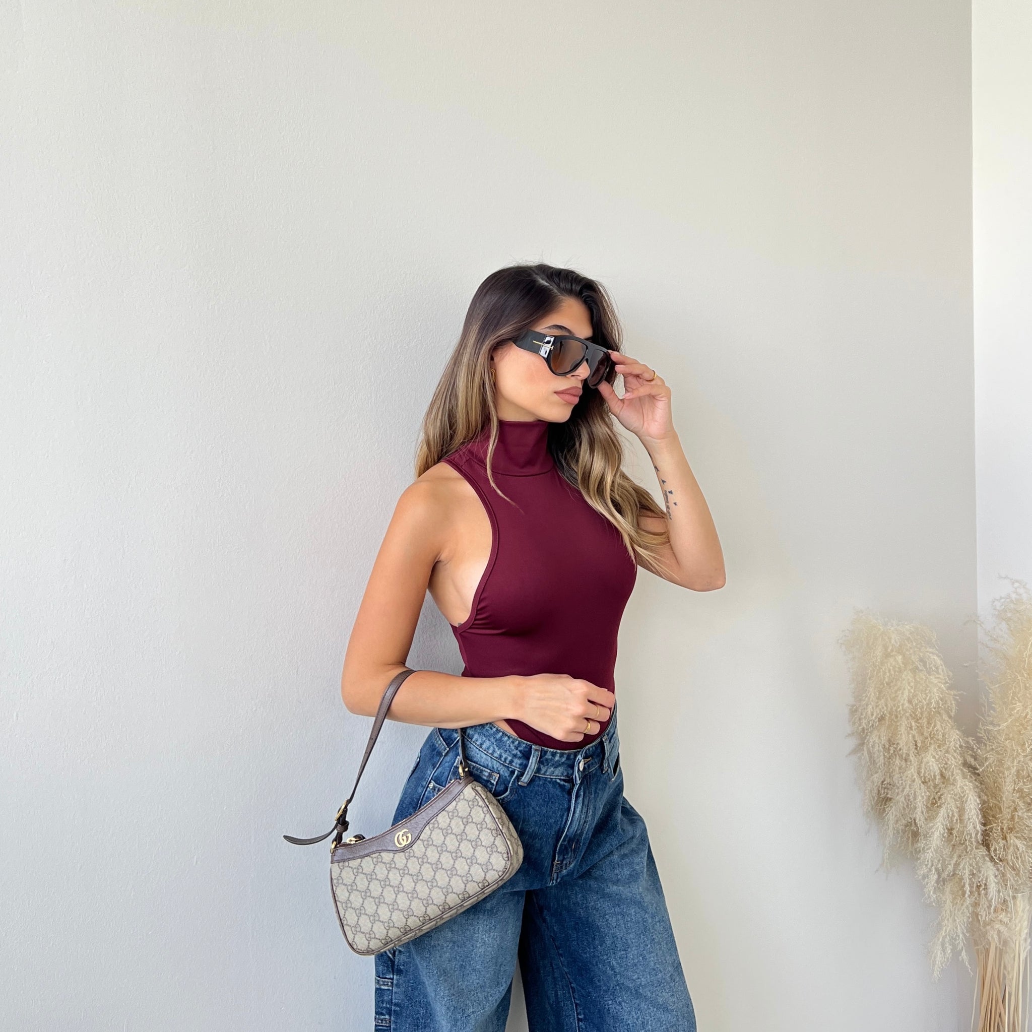 Body sgambato bordeaux