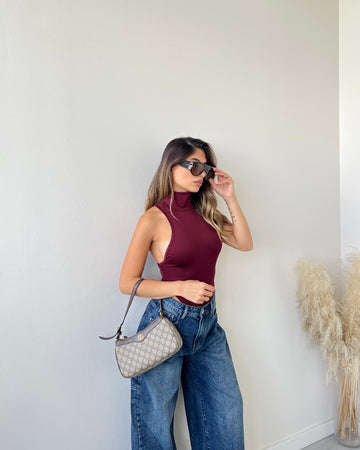 Body sgambato bordeaux
