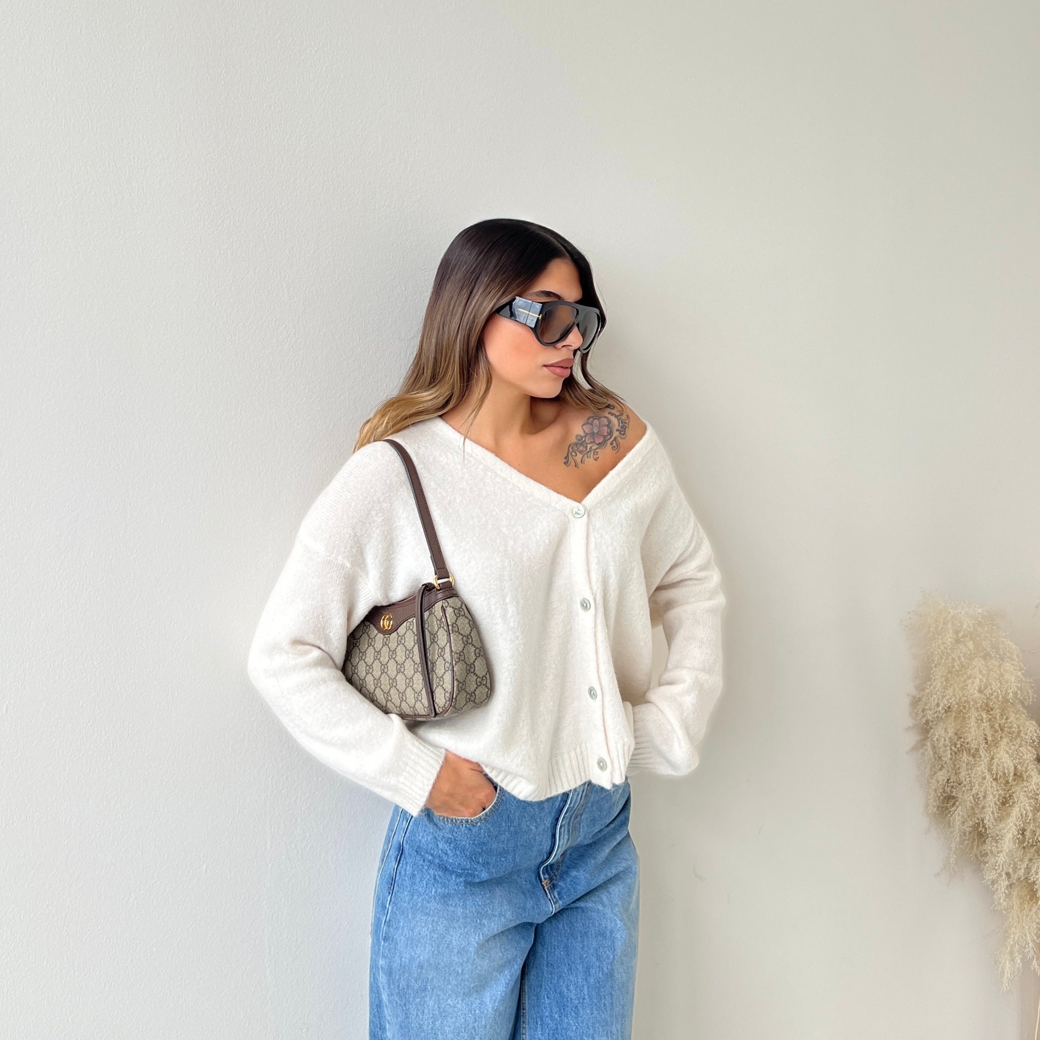 Pullover Florence con bottoni burro
