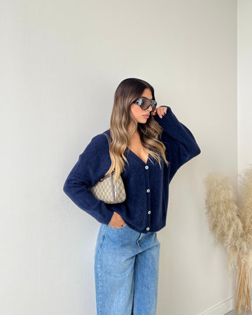 Pullover Florence con bottoni blu