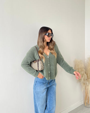 Pullover Florence con bottoni pistacchio