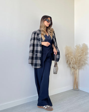 Set Gilet portafoglio + pantalone blu navy