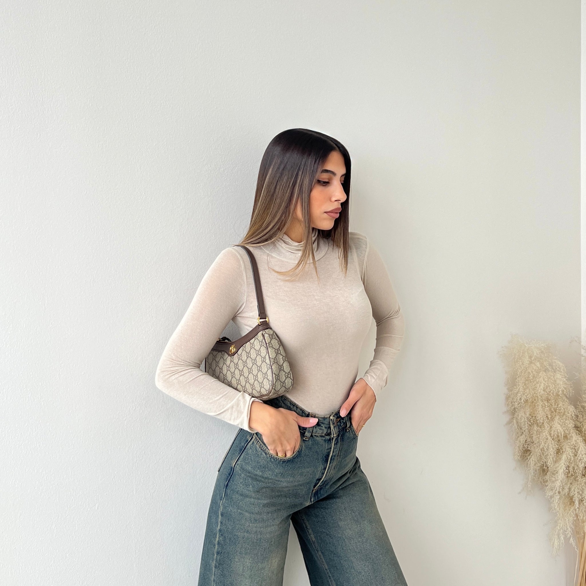Dolcevita ultra sottile in misto cashmere beige