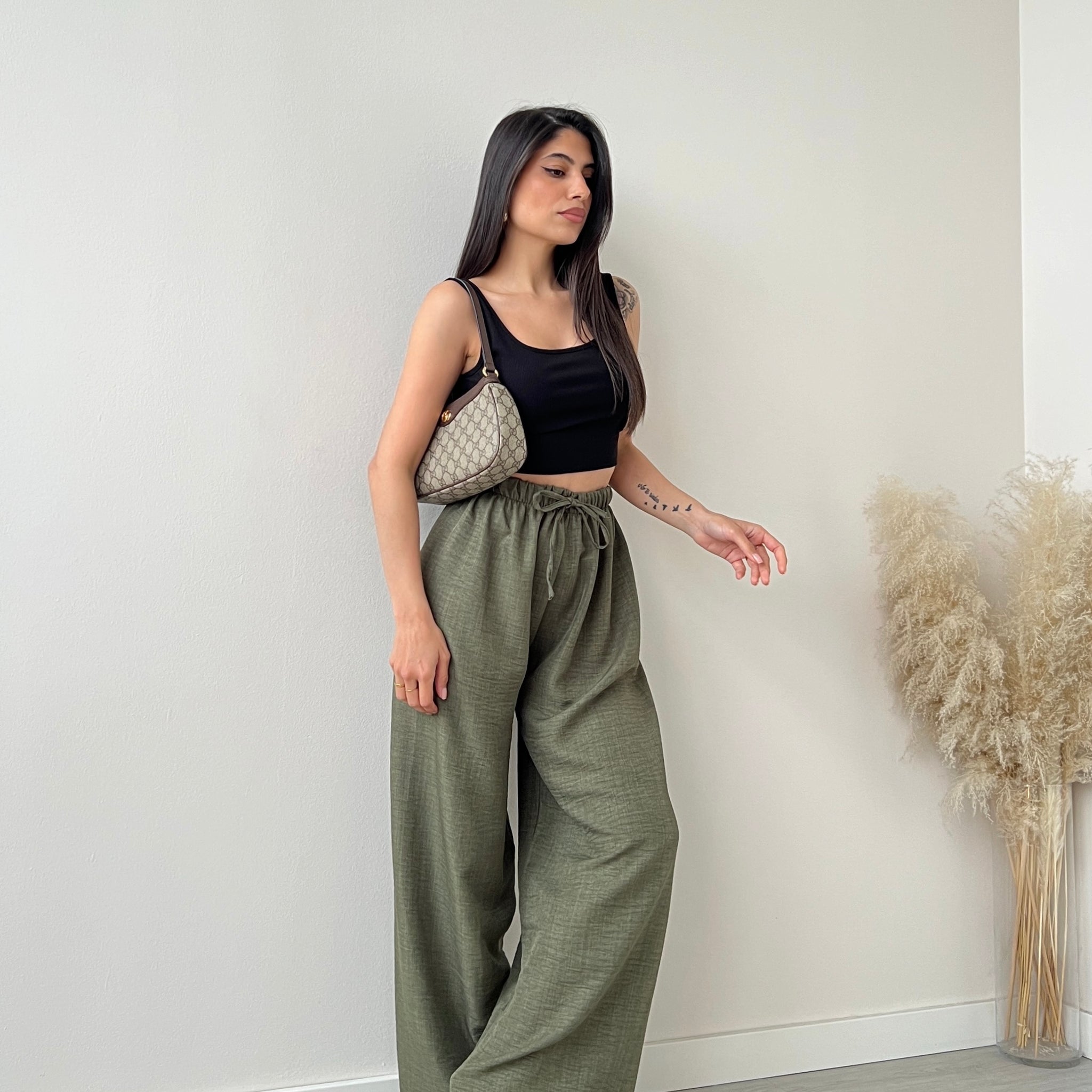 Pantalone con elastico a palazzo verdone