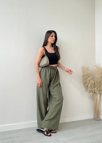 Pantalone con elastico a palazzo verdone