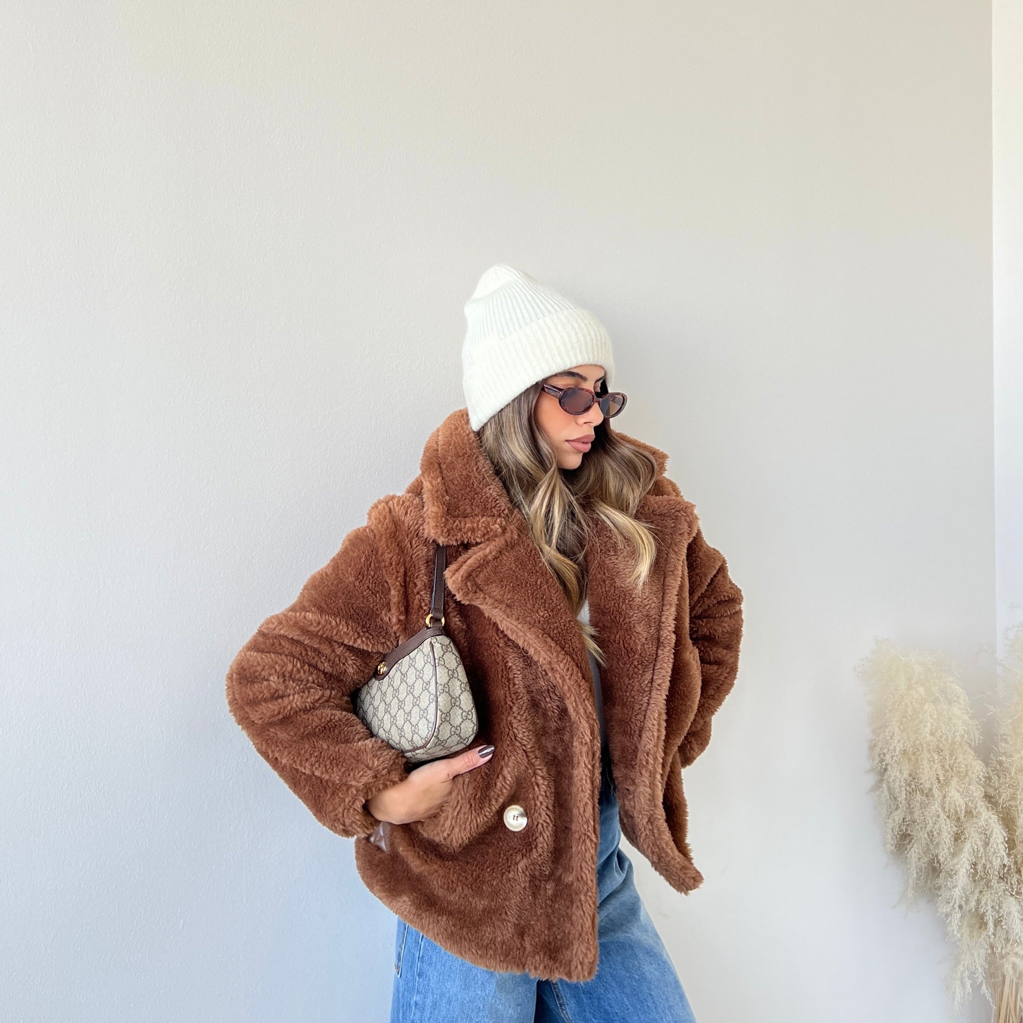 Teddy corto camel