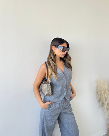 Gilet spigato grey