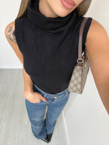 Dolcevita smanicato nero