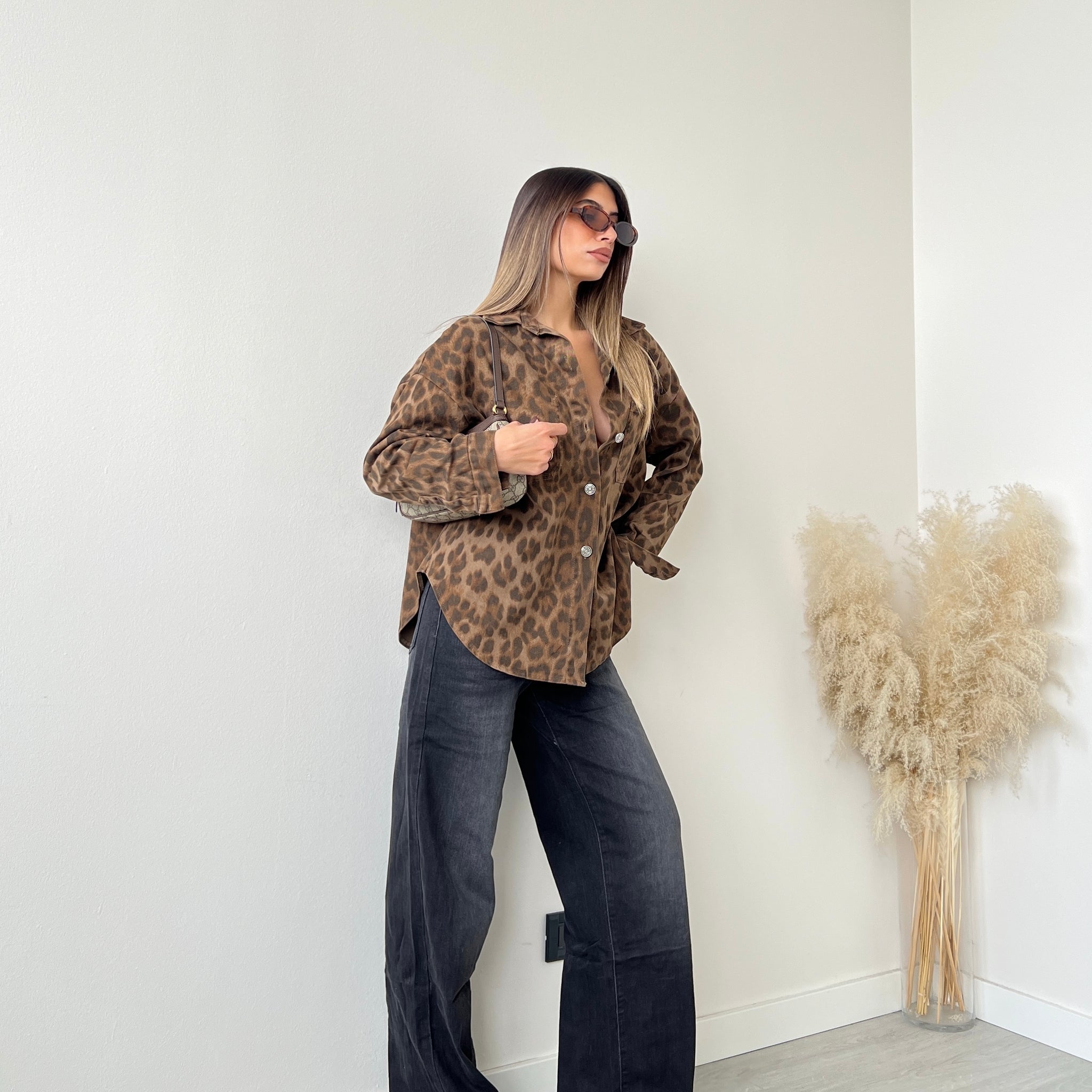 Camicia leopard in cotone