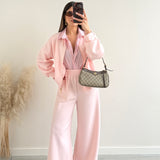 Pantalone palazzo di tuta rosa