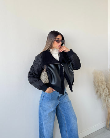 Bomber montone nero
