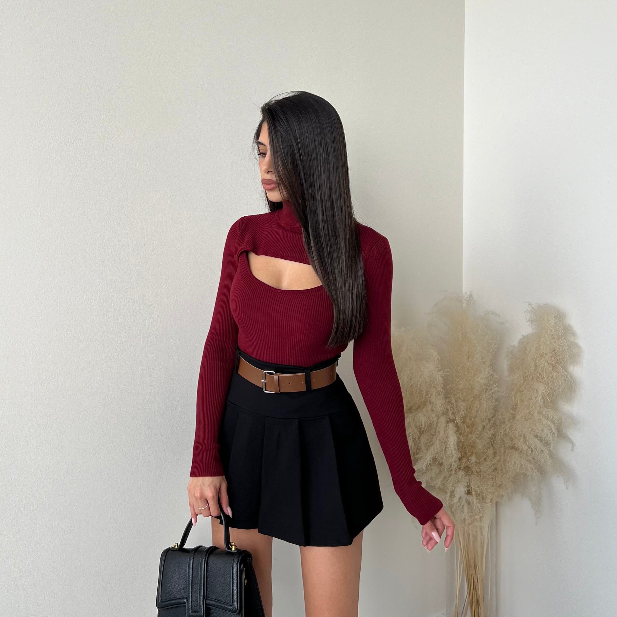 Dolcevita cut out bordeaux