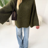 Pullover Islanda manica ampia verdone