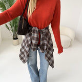 Pullover dolcevita con collo a costine arancio