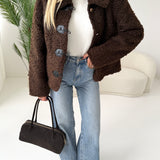 Giubbino Teddy con montine interno brown