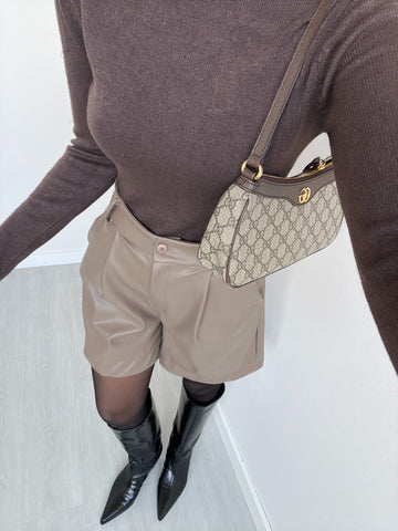 Shorts ecopelle tortora