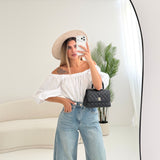Blusa a barca con schiena scoperta bianca