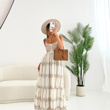 Abito Parisienne bianco e beige