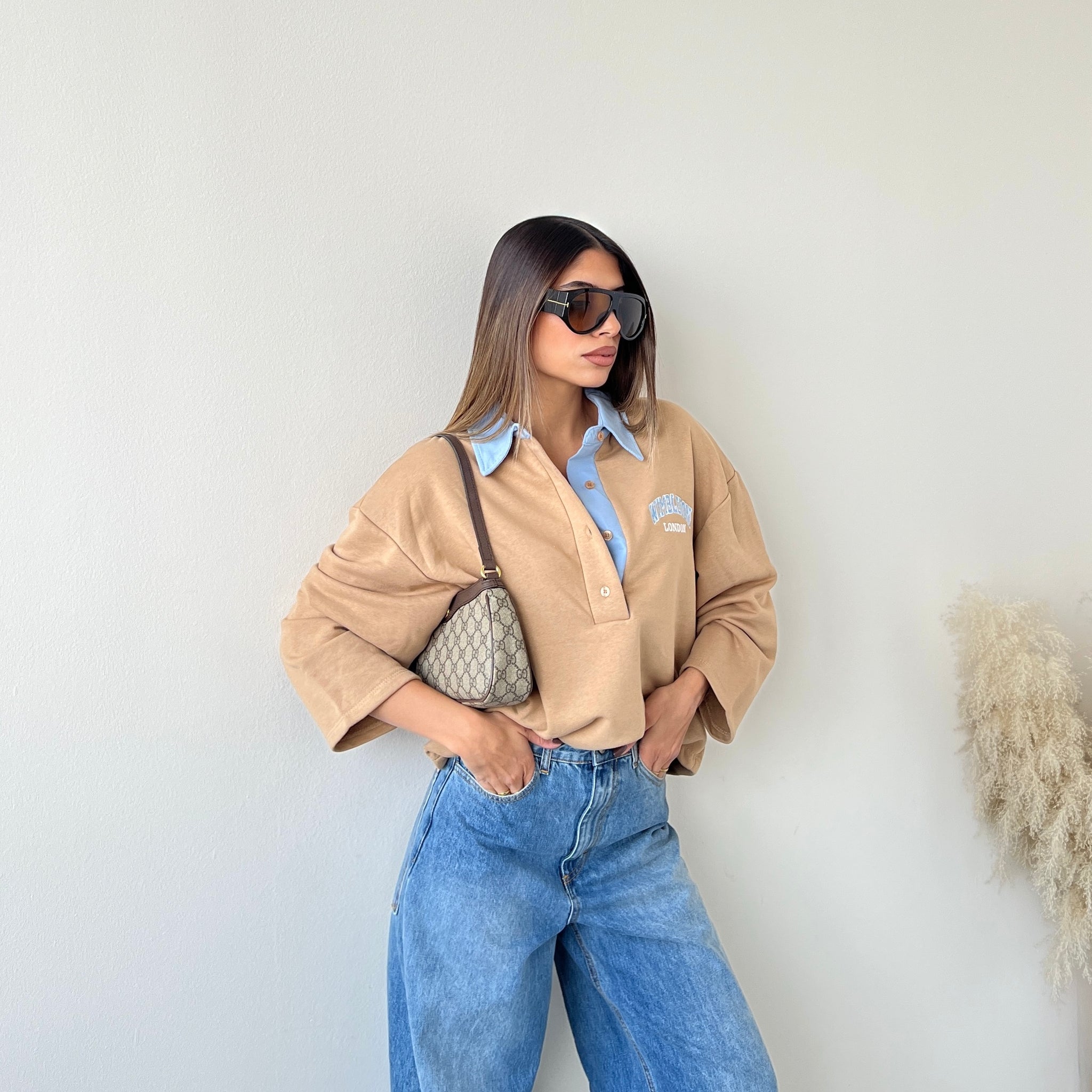 Felpa Wimbledon a polo camel