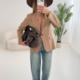 Giacca camel con bottone camel