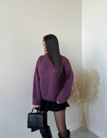 Maglione Mohair extra caldo magenta